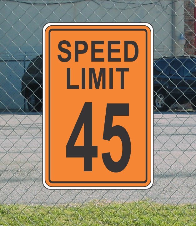 Orange Speed Limit 45 Metal Sign for Street Road Highway Parking Lot 12″x18″ mph