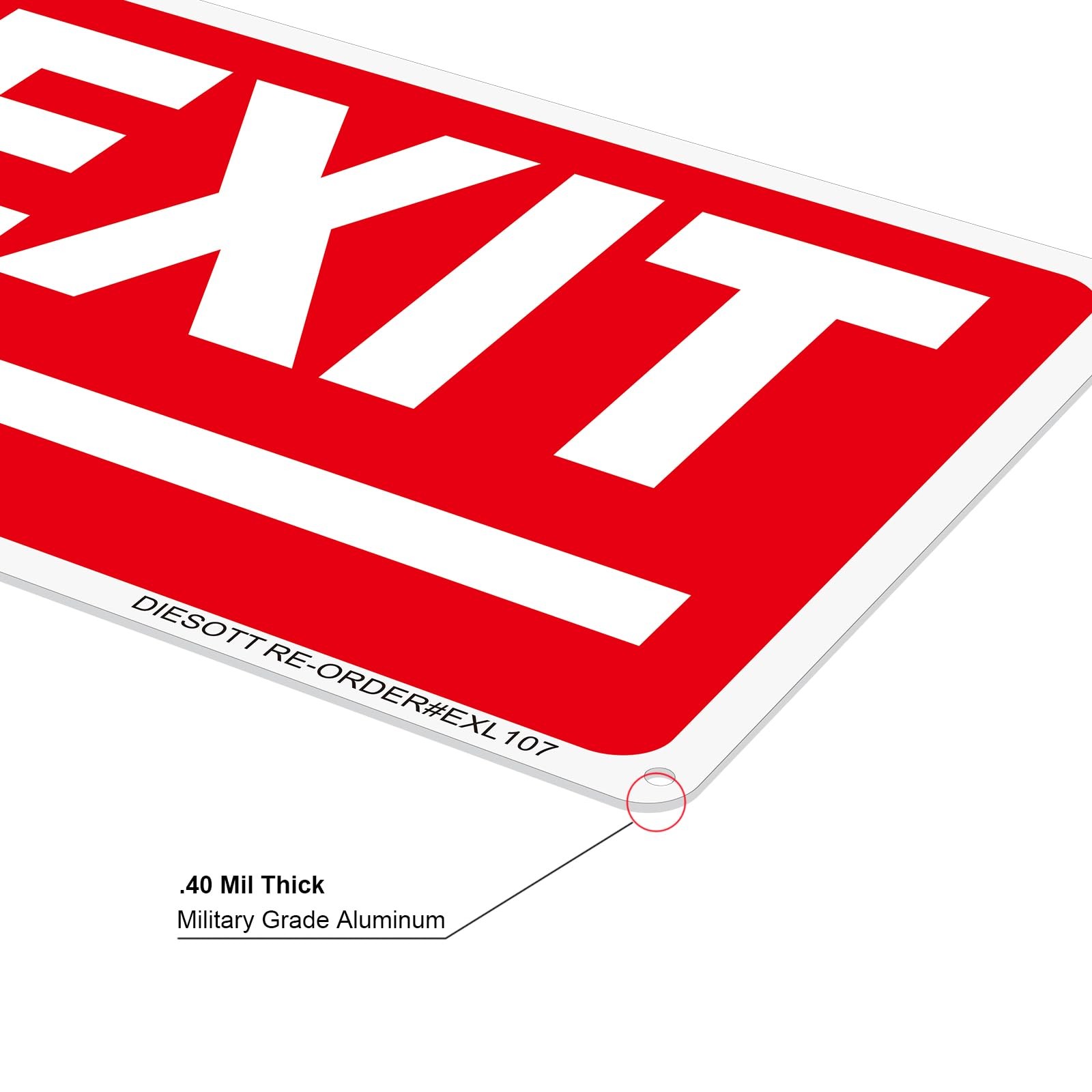Exit Signs 2 Pack 10×7 Inch Aluminum Left Arrow Outdoor Indoor Weatherproof