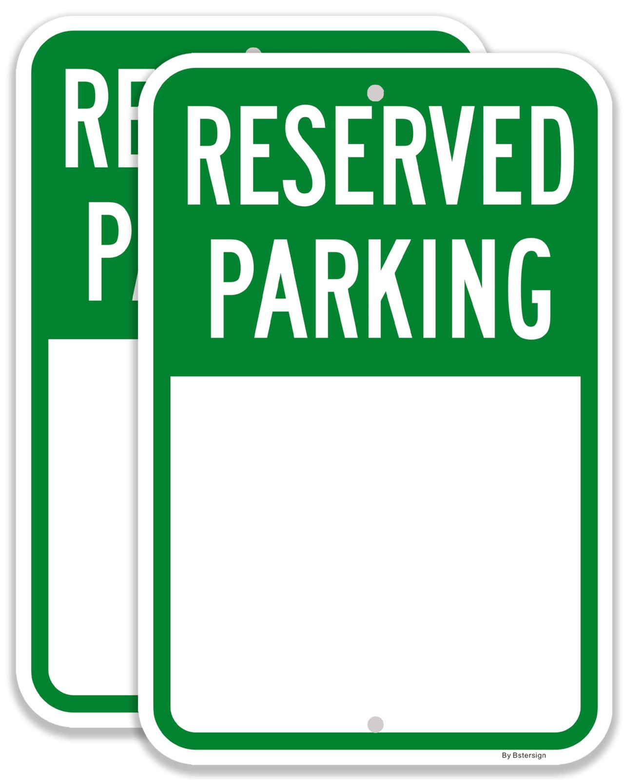2 PCS Blank Reserved Parking Sign WriteOn 12×18 Inch Reflective Aluminum