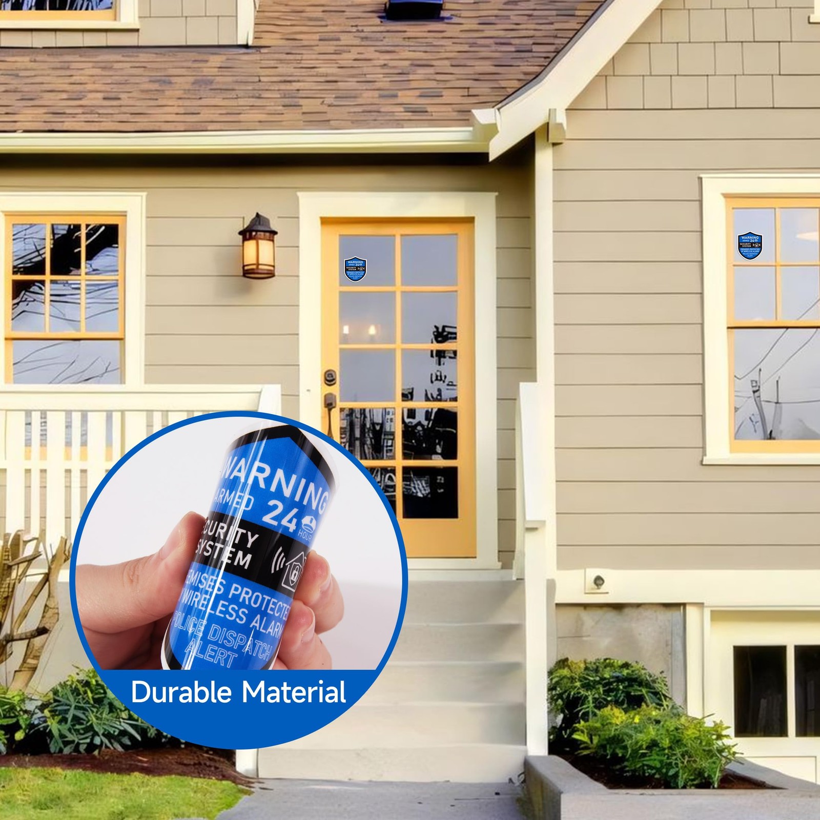 3PCS Security Alarm System Sign for Home, Self-Adhesive Weatherproof Small 24…