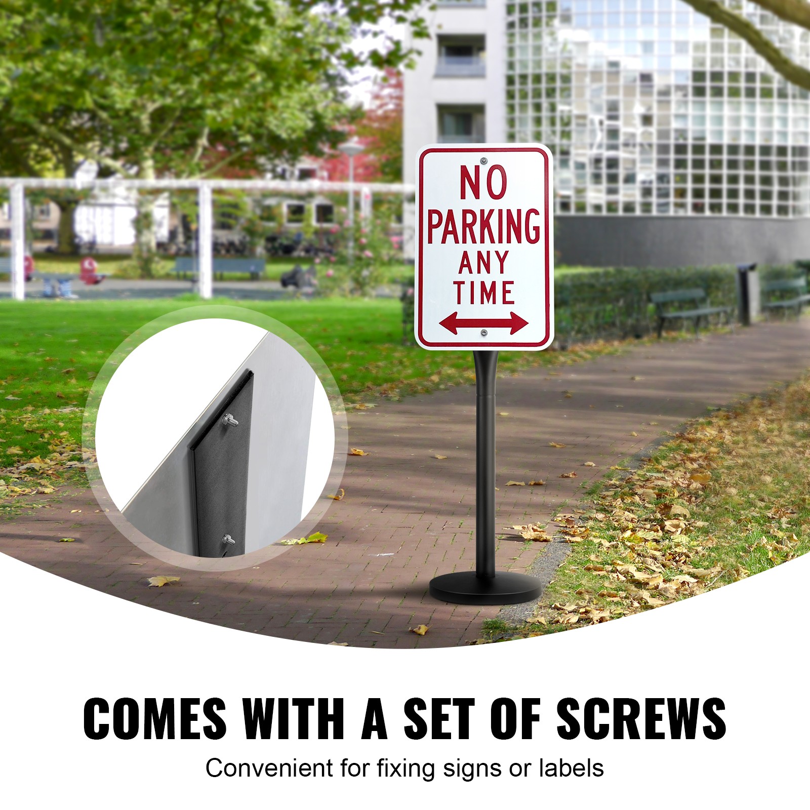 Uimoso Durable Cast Iron/PVC Sign Post, Multiple Sizes and Colors Available