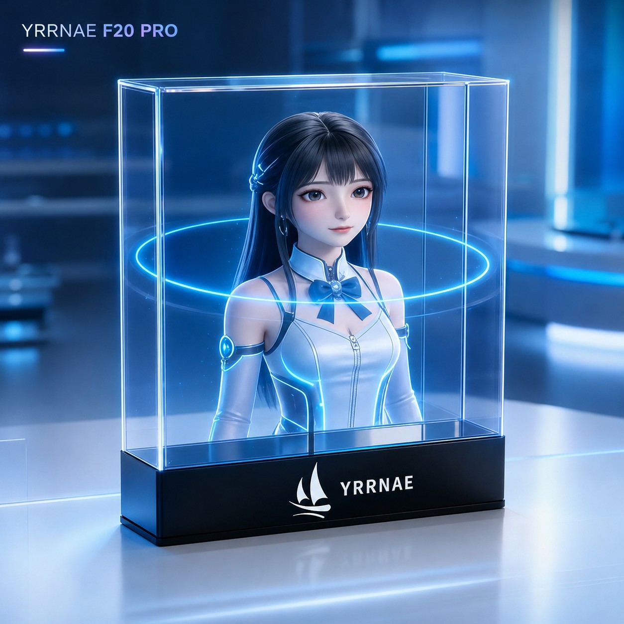 YRRNAE 3D Hologram Fan Display 8in LED Sign WiFi App Cover 1500 Videos 1080P