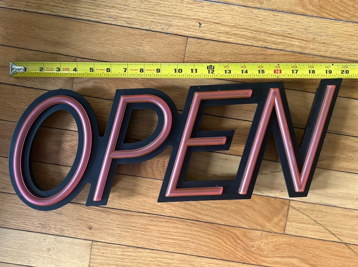 Open Sign Lighted Business Display 19” Preowned, Good Condition, Free Shipping!