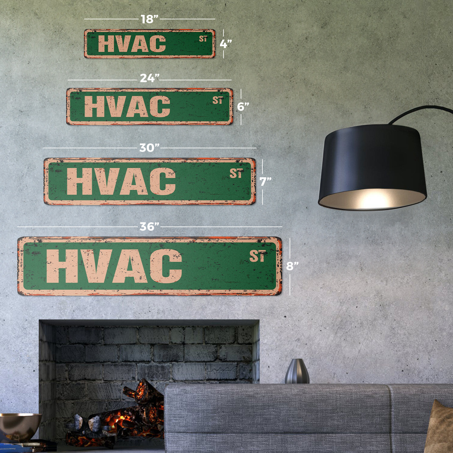 HVAC Vintage Street Sign Metal Plastic high voltage air conditioning ac