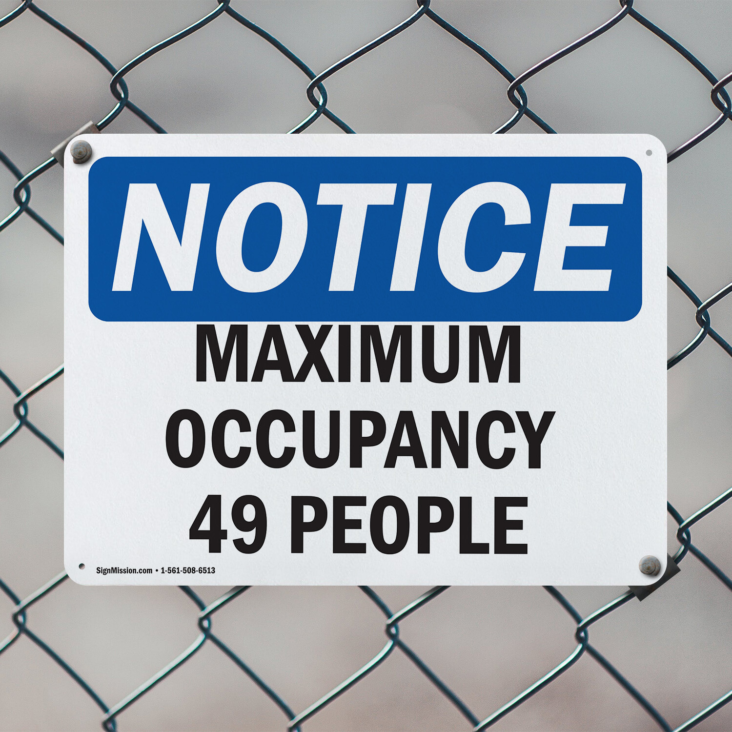 (2 Pack) Maximum Occupancy 49 People OSHA Notice Sign Decal Metal Plastic