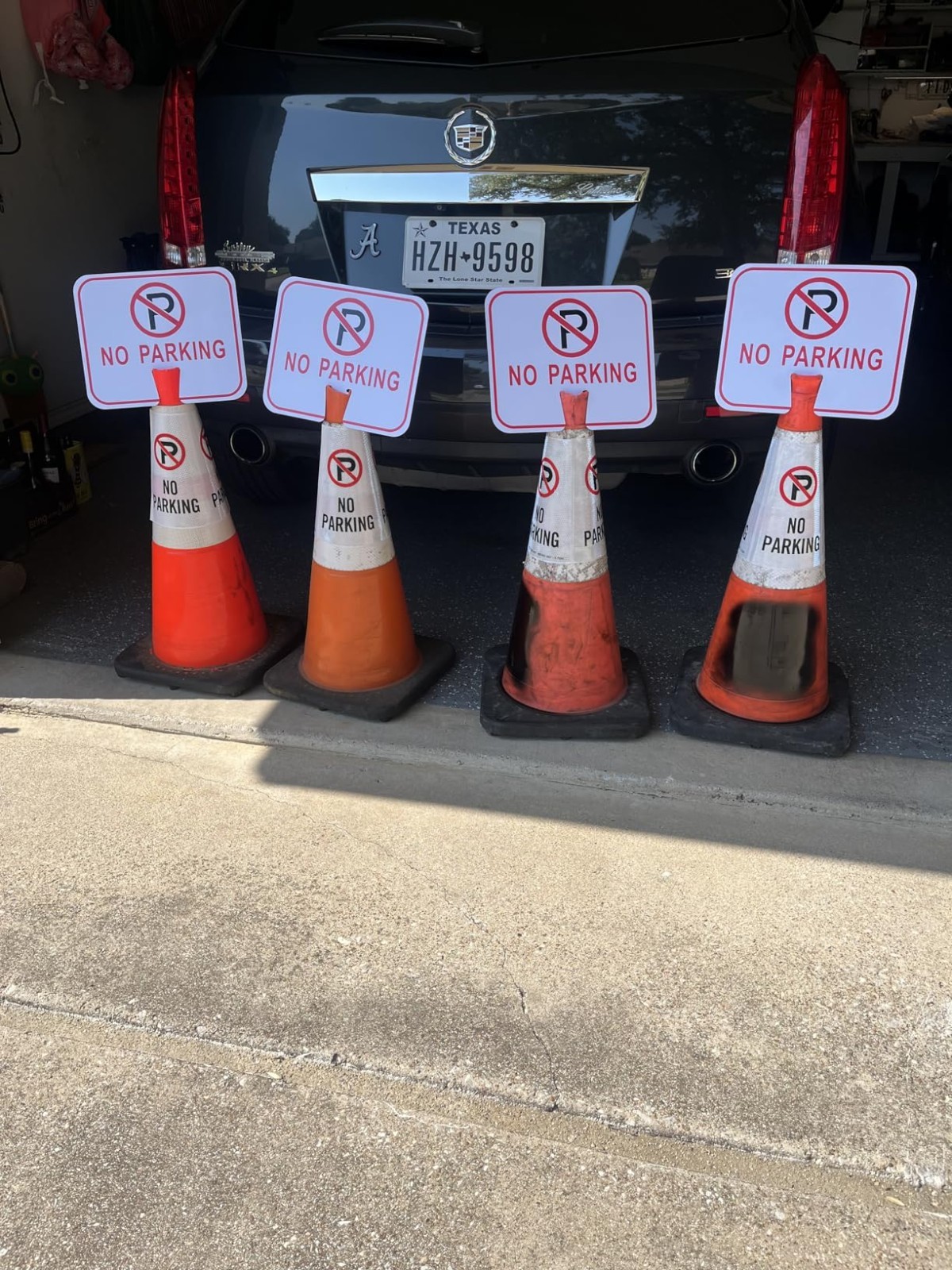 6 Pcs No Parking Signs Traffic Cone, 12.6 x 10.43 Inches Plastic Traffic Cone