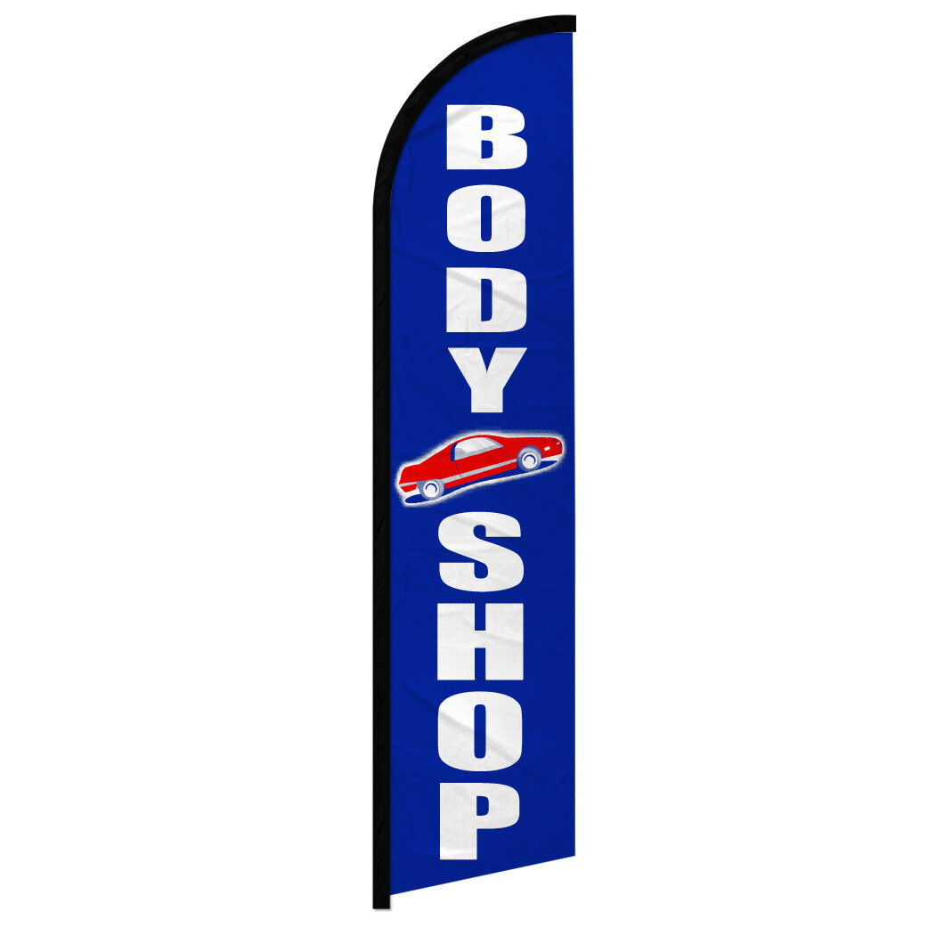 Body Shop Full Curve Windless Swooper Flag Auto Body