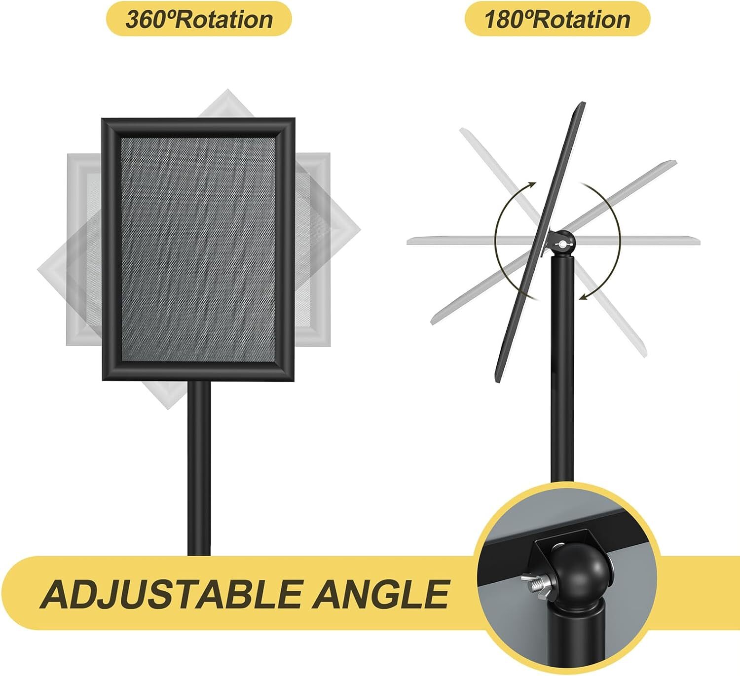 Relx Sign Holder Stand 8.5×11 inch – Adjustable Floor Standing black