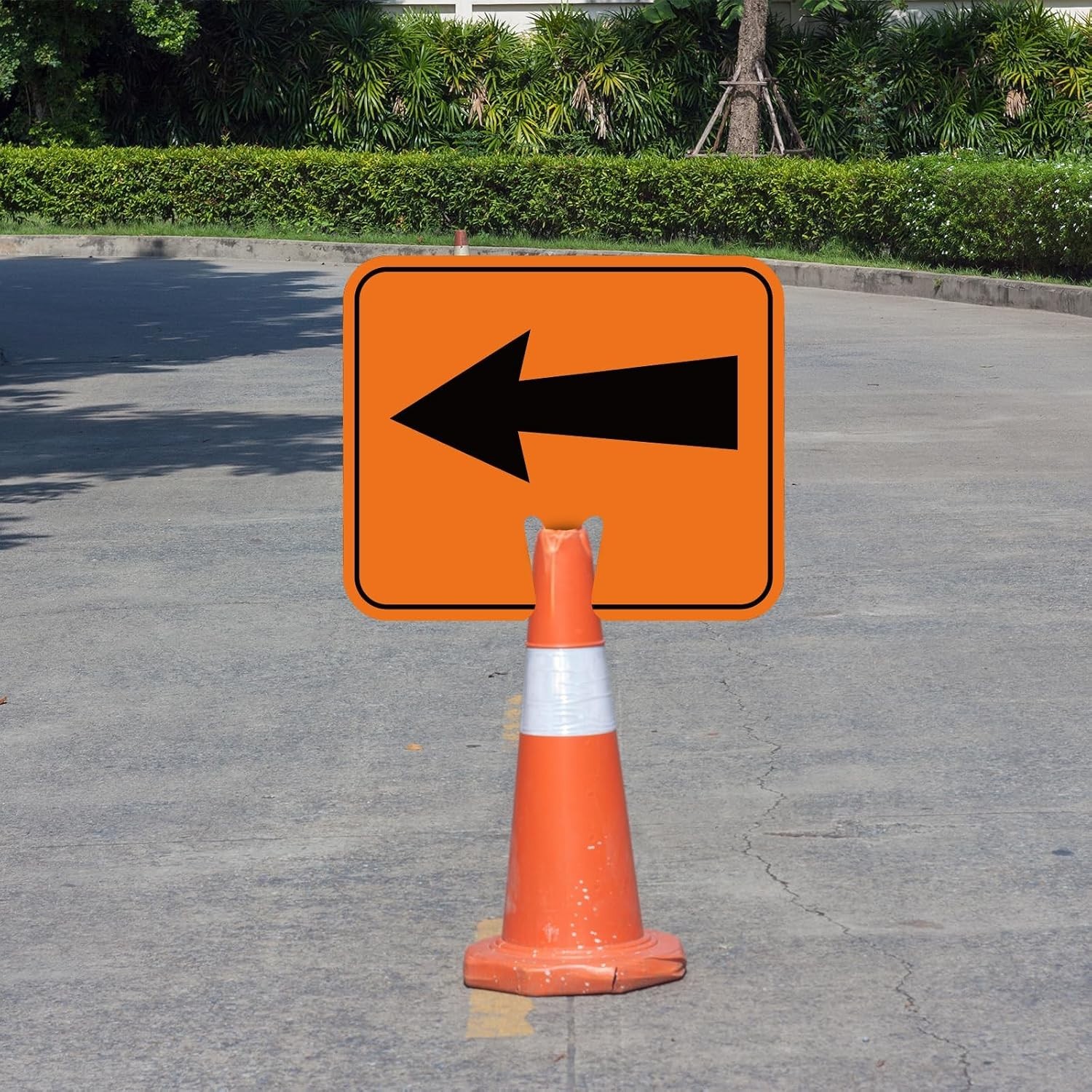 4Pcs Reversible Arrow Signs for Traffic Safety Cone 12.6X10.4In Waterproof Warni
