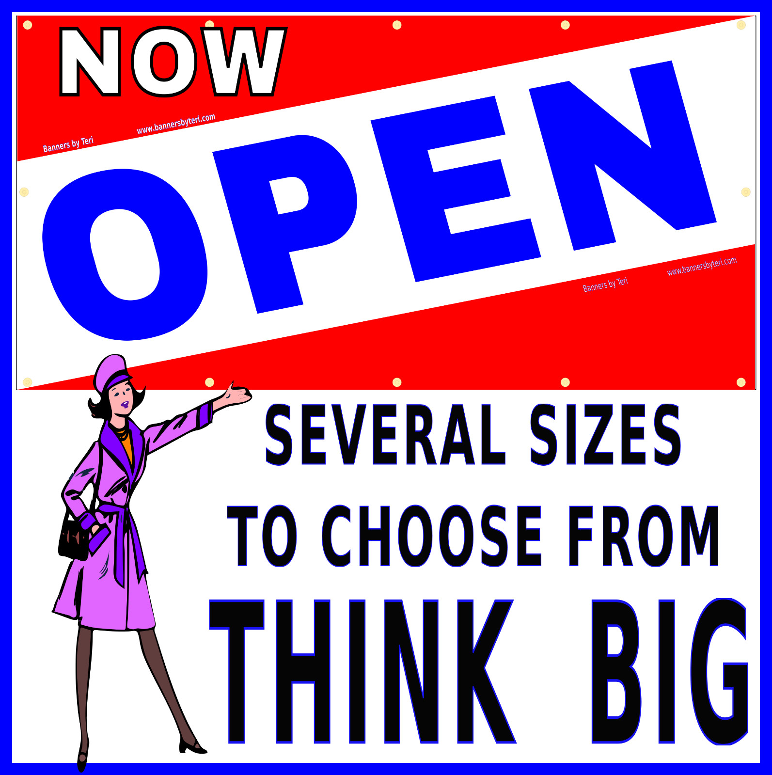 NOW OPEN – Vinyl Banner Signs – Fast Shipping – USA MADE – HIGH QUALITY