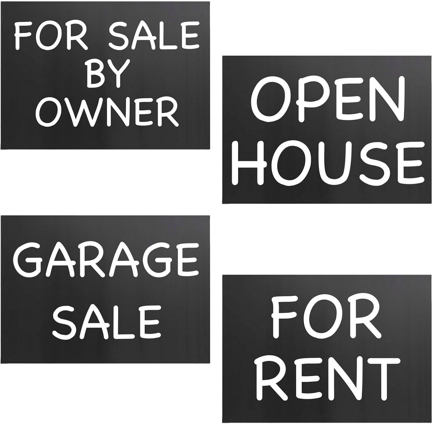 Durable Black 24×36 Corrugated Plastic Board Signs – 8 Pack, Weatherproof DIY