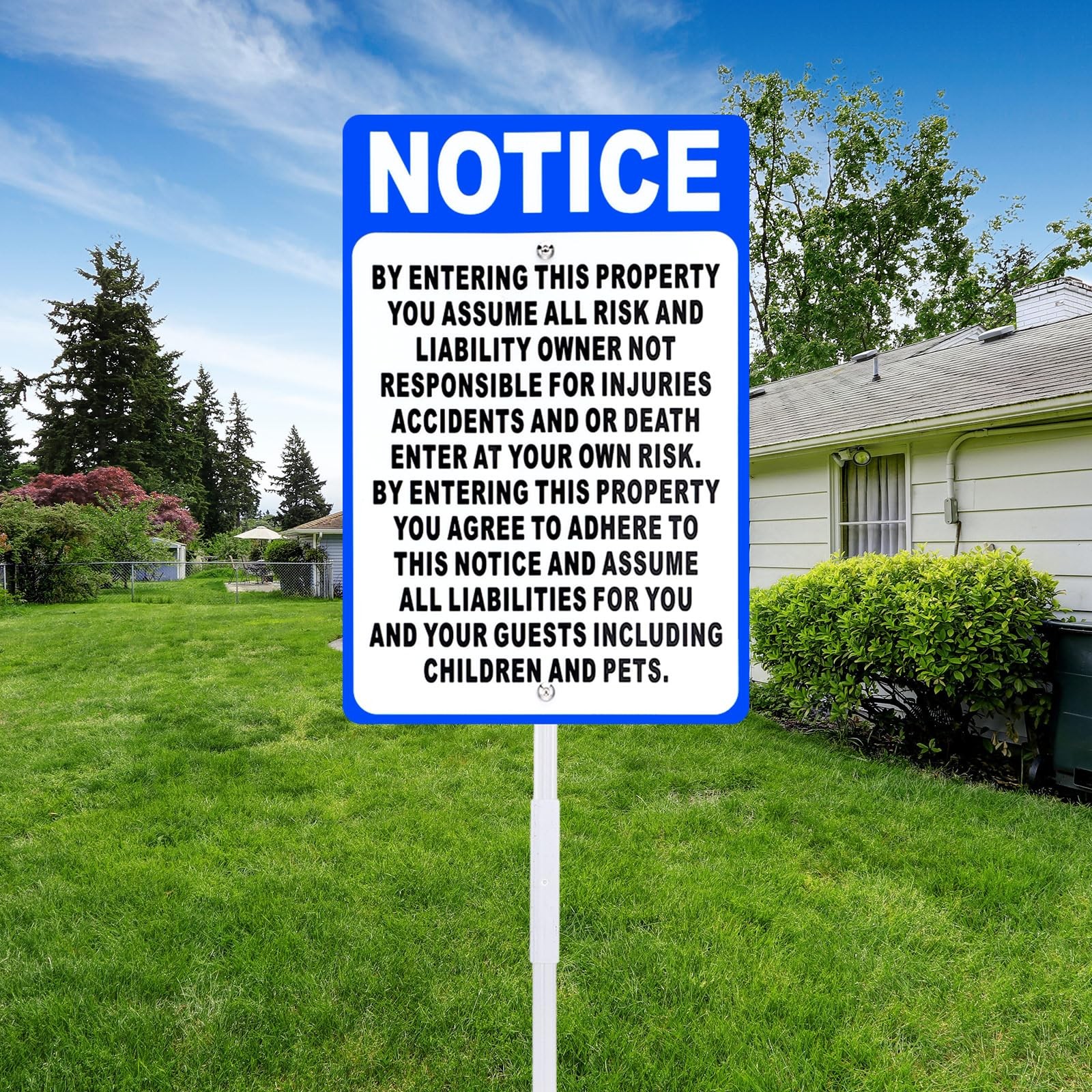 Not Responsible for Accidents or Injuries Sign 8 x 12 Inch Heavy Duty Aluminu…