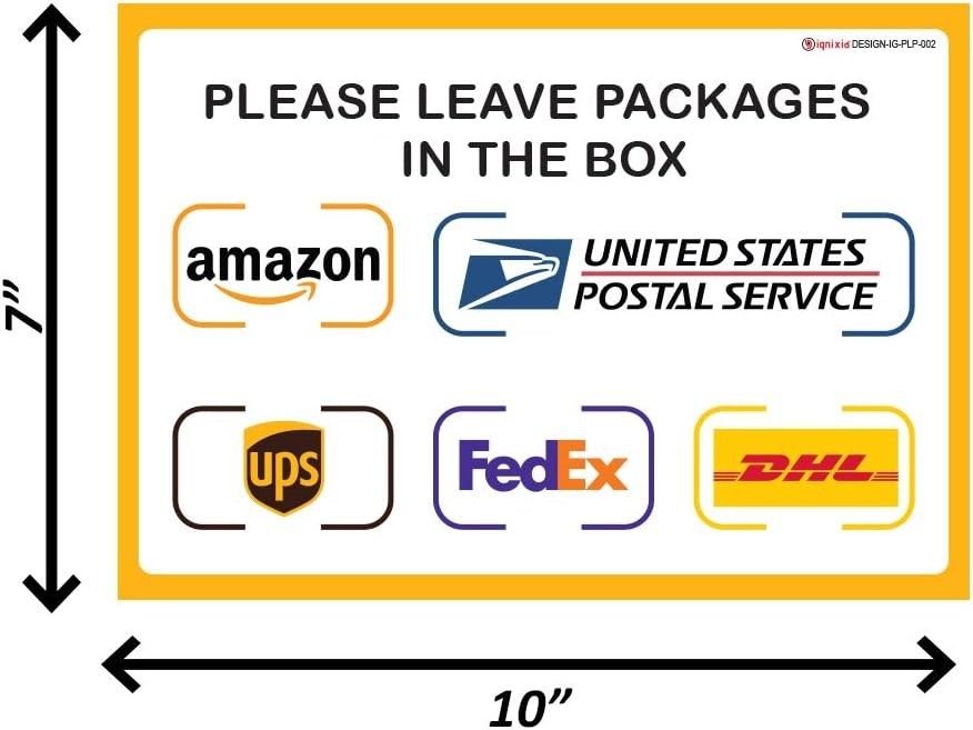 Decal Pack of 2: 10×7 Self-Adhesive Package Delivery Signs for Secure Drop-Off