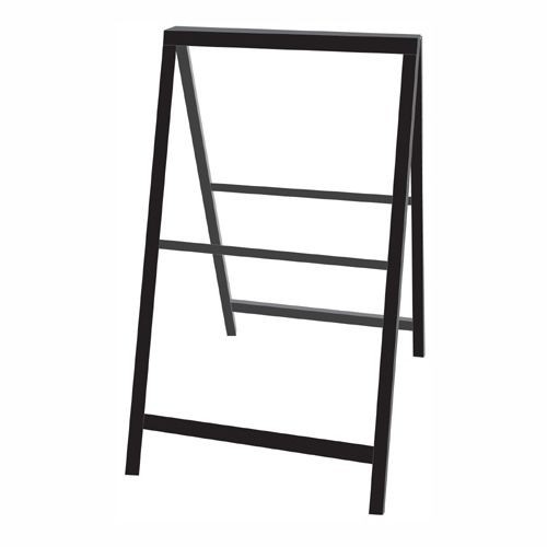24″ x 42″ Black Powder Coated Steel Sidewalk Sandwich Board A-frame Sign