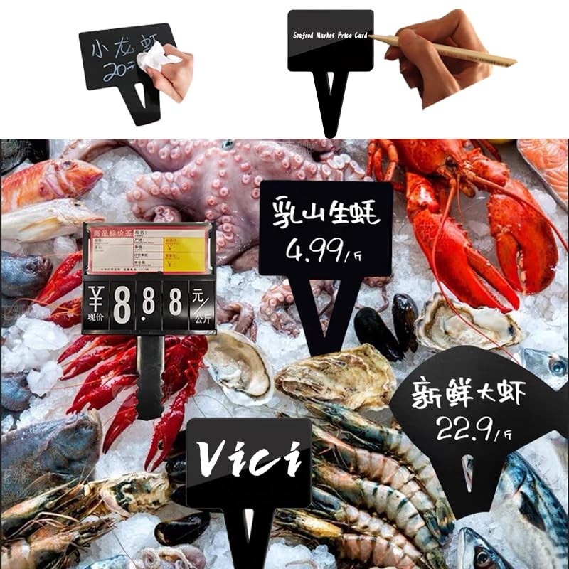 10 Pack Plug-in Label Display, Plastic Sign Clips, Mini Signs for Food Displa…