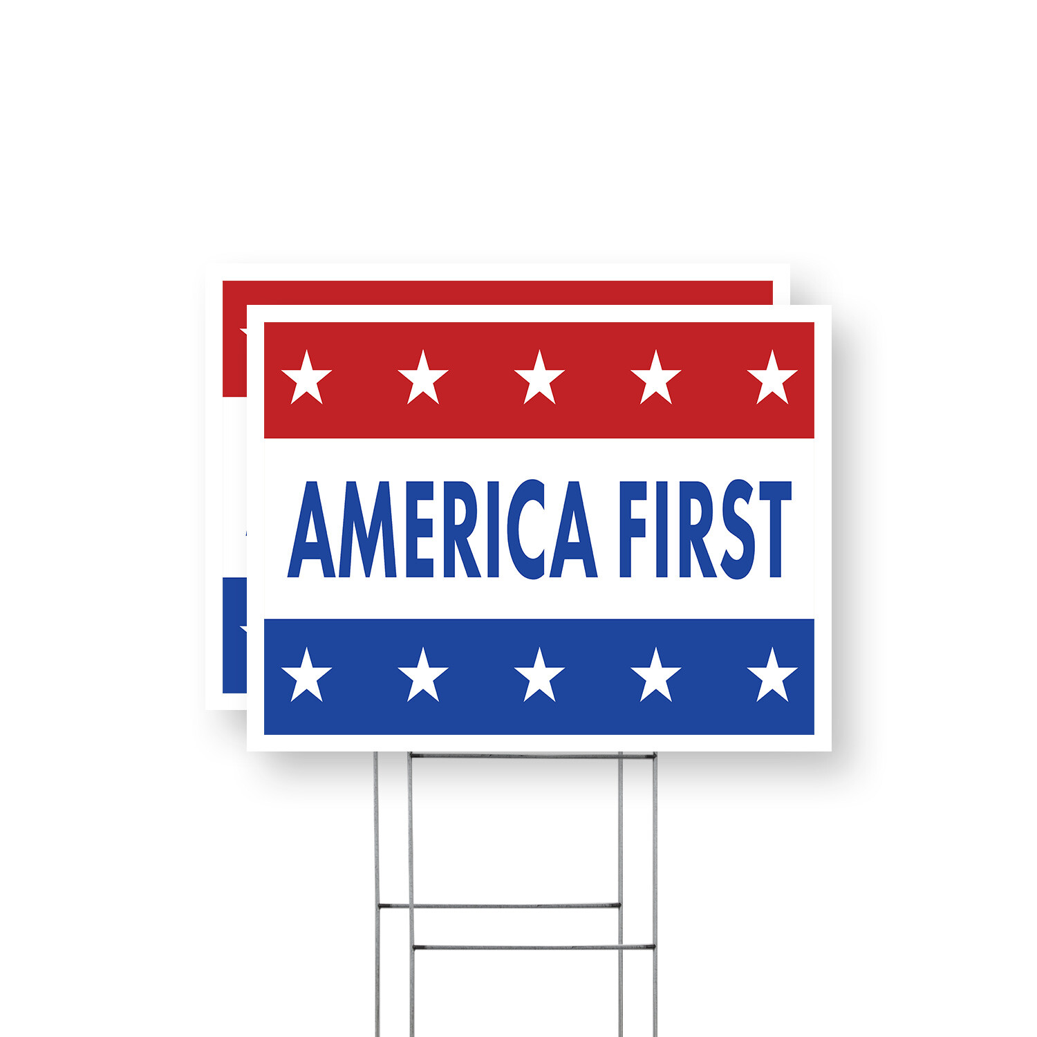 America First Yard Sign Patriotic Slogan, National Pride, Outdoor Use