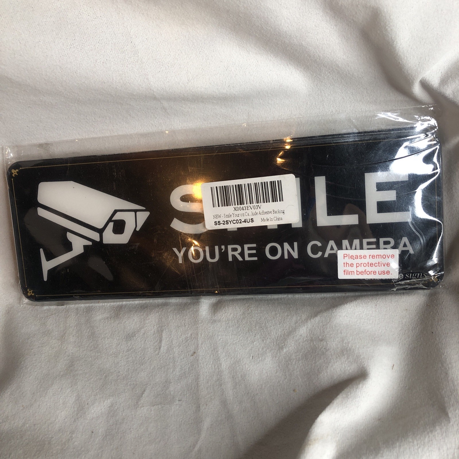 Smile Your on Camera Signs 4 Pack 9″ X 3.1″ Acrylic Camera Signs NEW!