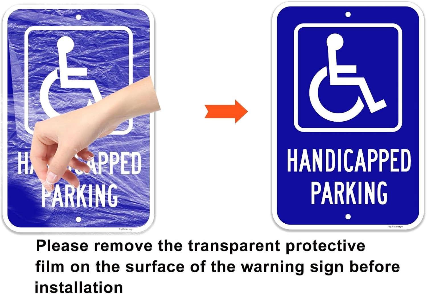 Handicap Parking Signs x 2 Pack, 12″ x 18″, Reflective 12 x 18 x 0.63, blue