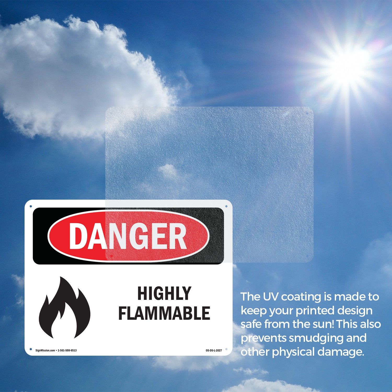 Highly Flammable OSHA Danger Sign Metal, Plastic, Or Decal – 5 or 10 Pack