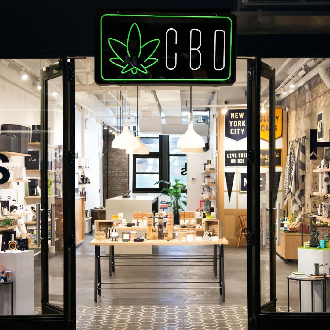 Bright CBD LED Sign with Leaf Icon – Attract More Customers!
