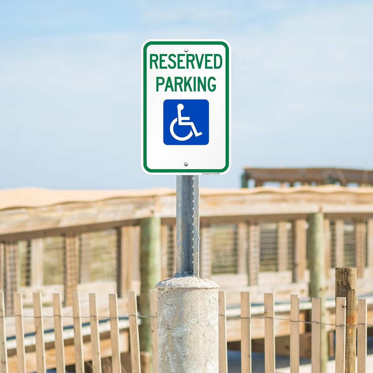 Blue/Green Reflective Reserved Parking Signs, 4 Pack – 18×12