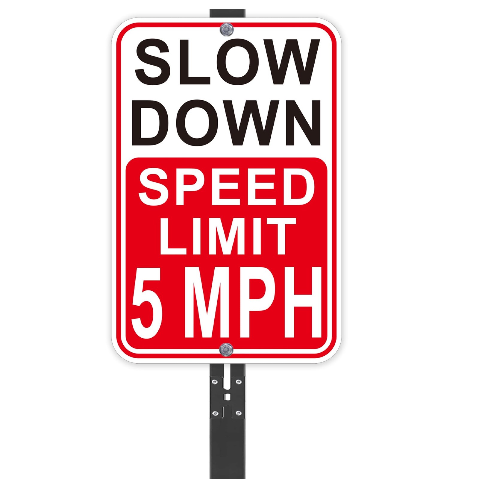 2 Pack Slow Down Speed Limit 5 MPH Sign 18×12 Inch Reflective Aluminum Board