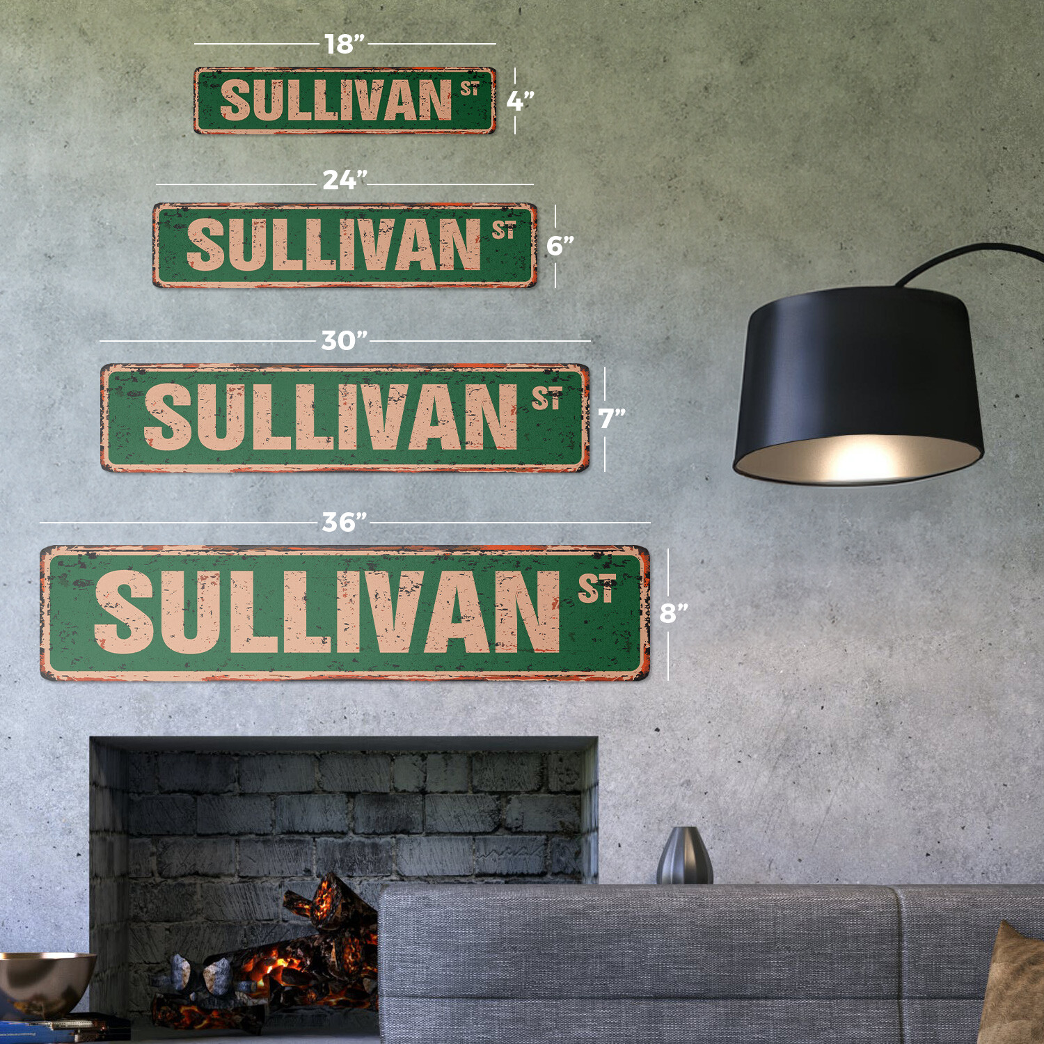 SULLIVAN Vintage Street Sign Childrens Name Room| Indoor/Outdoor