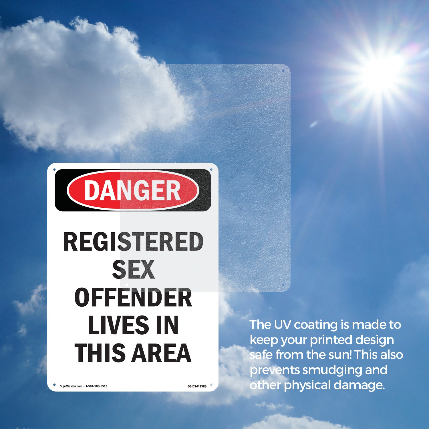 Portrait Registered Sex Offender OSHA Danger Sign Metal, Decal – 5 or 10 Pack