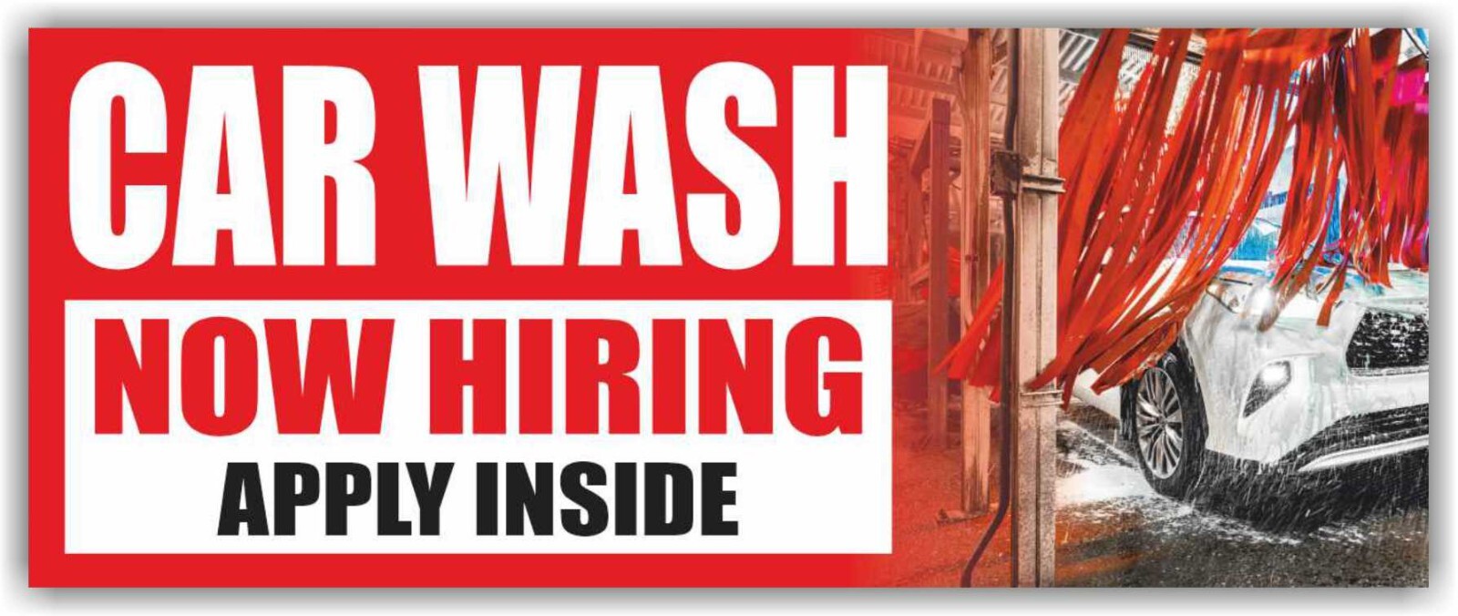CAR WASH NOW HIRING APPLY INSIDE Advertising Banner Vinyl Mesh Sign auto detail