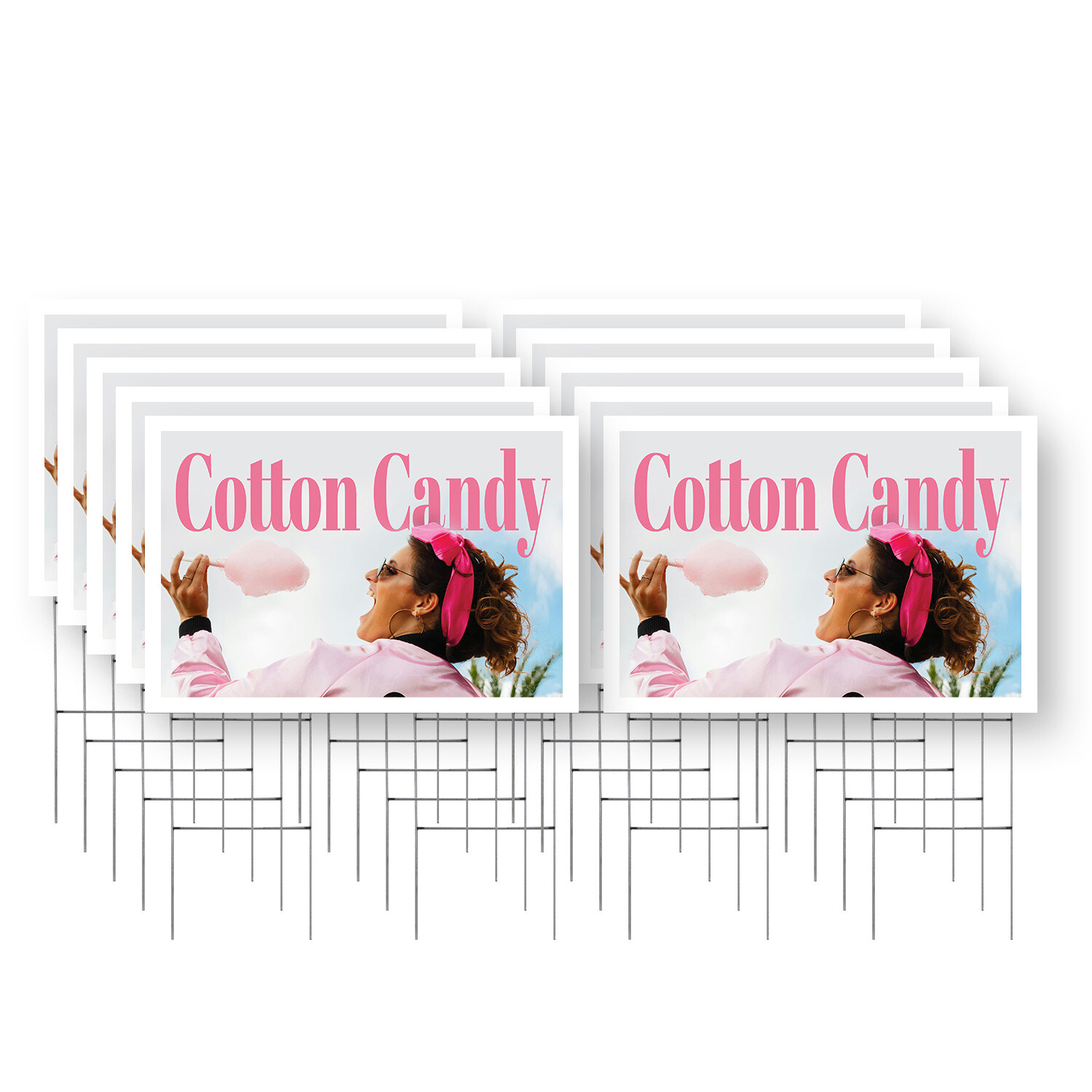 Cotton Candy Yard Sign Carnival Treats, Freshly Spun, Perfect for Events