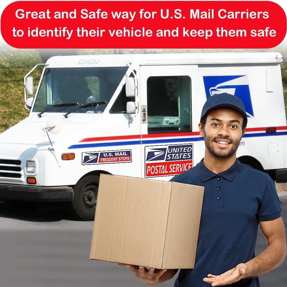 (3 Pack) Reflective U.S. Mail Delivery Magnetic Signs for Rural Carrier – 2 L…