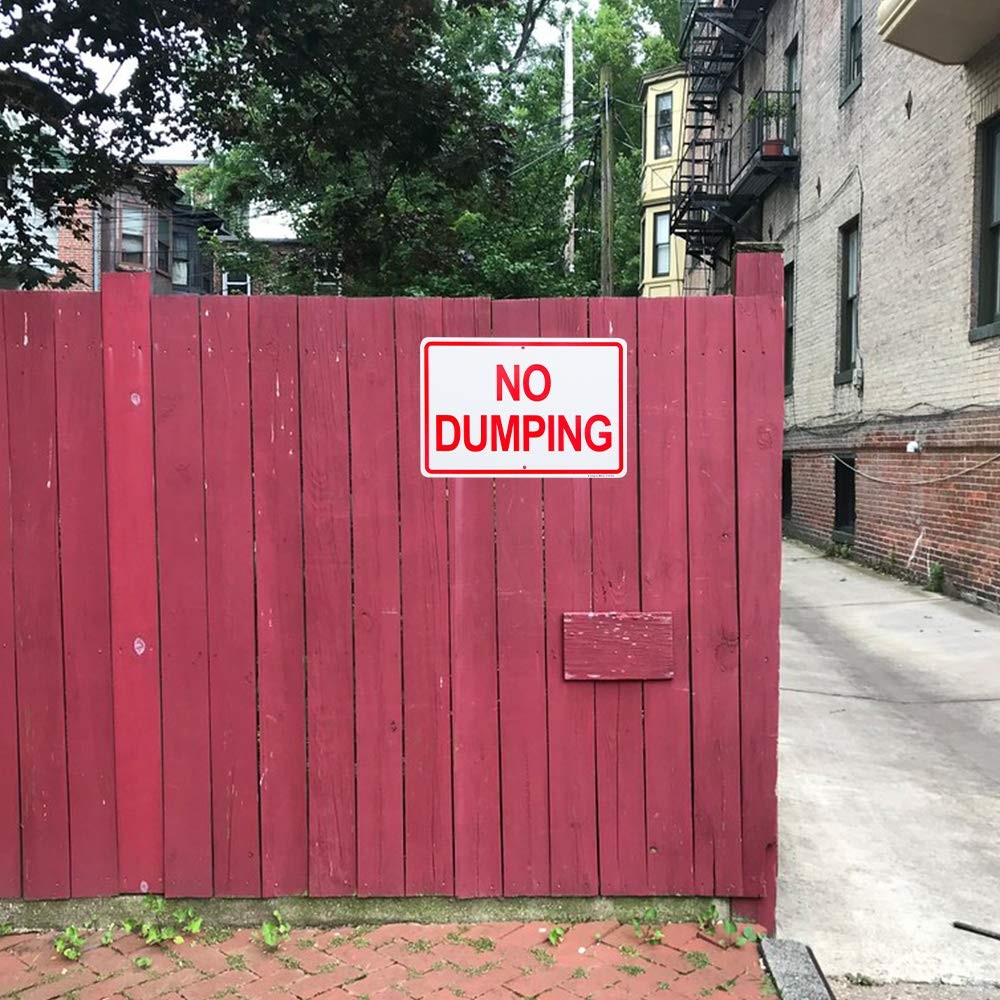 No Dumping Sign, 10″x 7″ .04″ Aluminum Sign Rust Free UV Protected Weatherproof