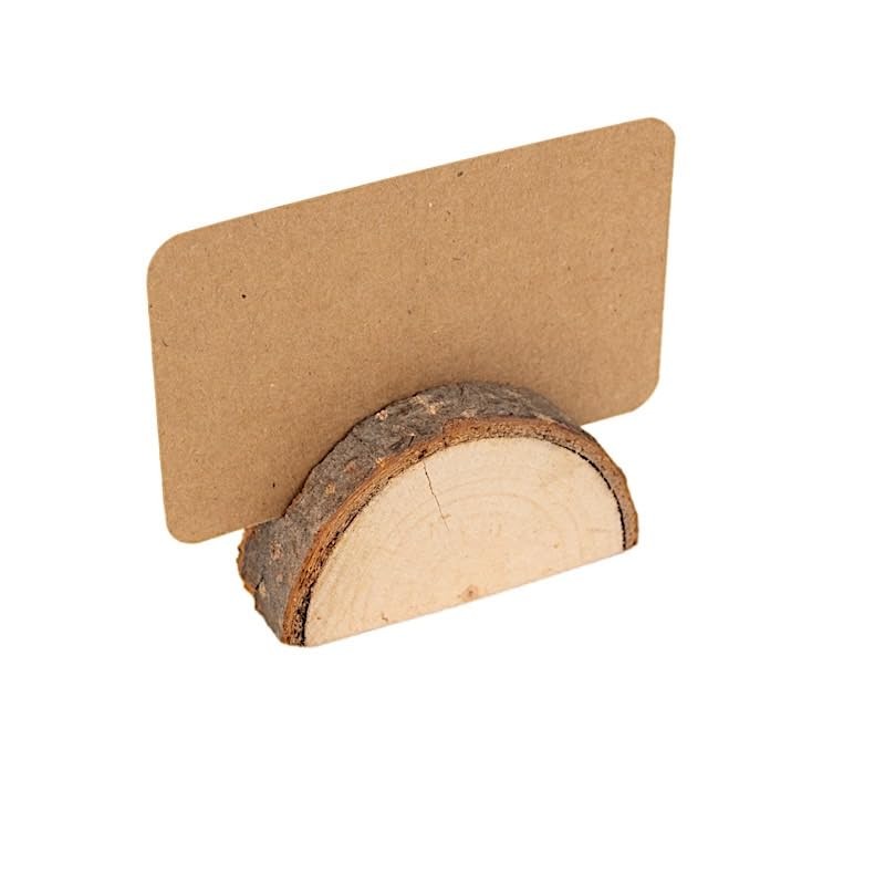 10 Natural 2.5 in Semicircle Wood Table Sign Holders Place 2.5″,