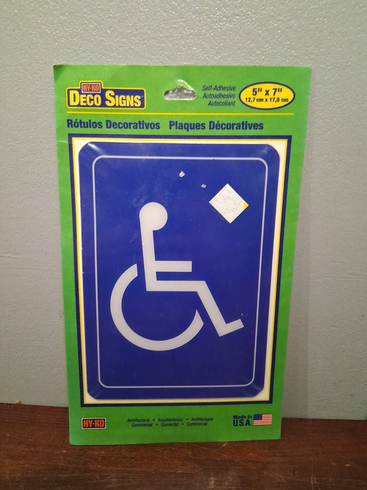Handicapped Deco Signs Self-Adhesive Hy-Ko products Original New