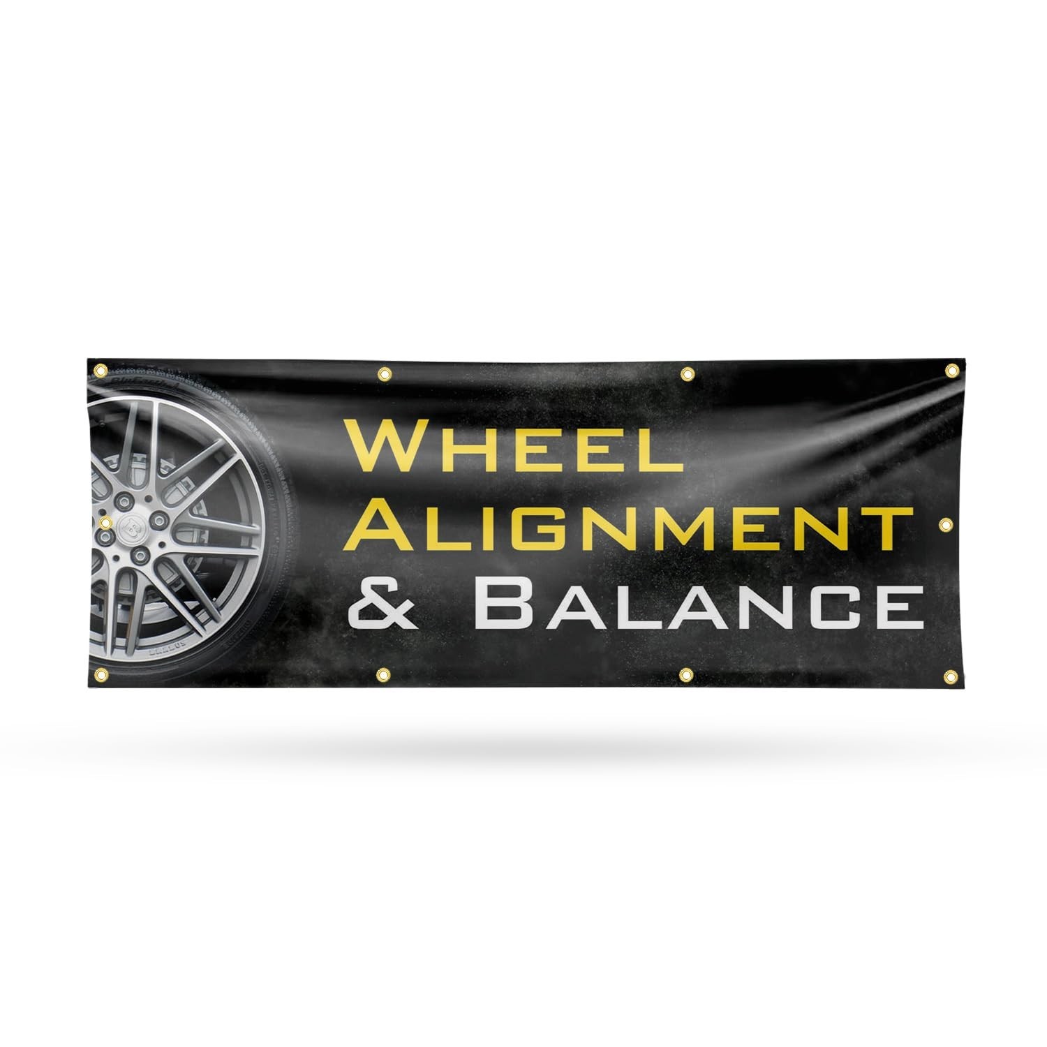 SignMission B-96-30940 Wheel Alignment & Balancing Banner 36″ x 96″ 13 oz Vinyl