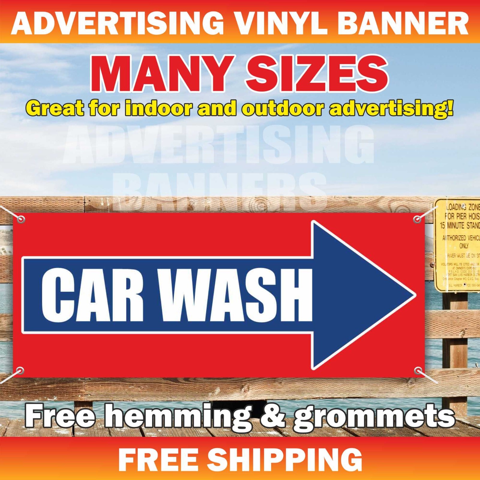 CAR WASH Advertising Banner Vinyl Mesh Sign AUTO DETAILING SERVICES NOW OPEN