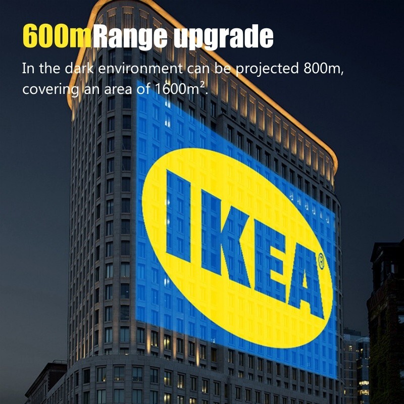 Outdoor 600W IP67 LED Gobo Projector Advertising Logo Light Rotating Glass Gobos