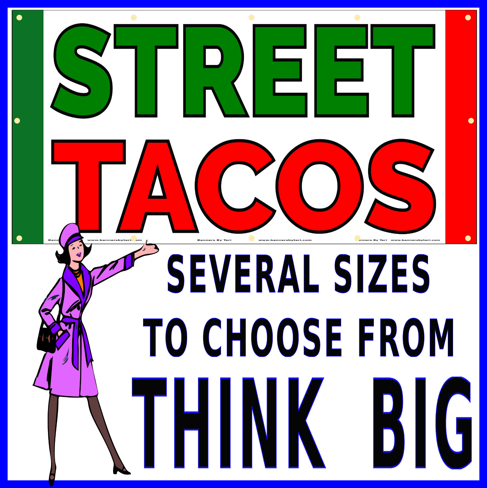 STREET TACOS – Vinyl Banner Signs – Fast Shipping – USA MADE – TOUGH QUALITY