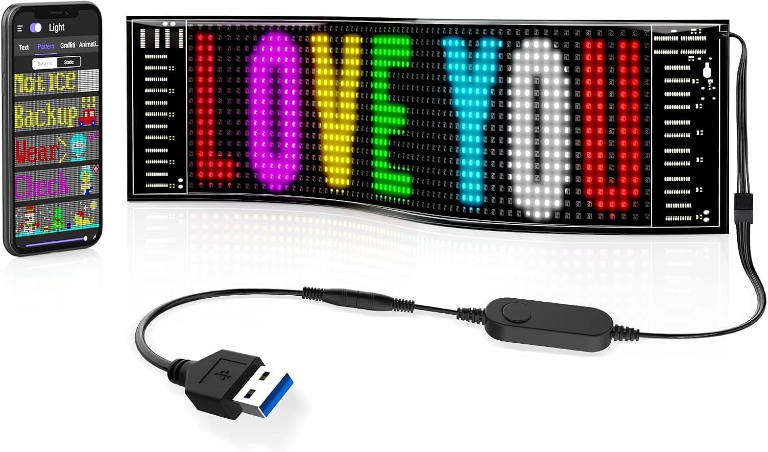Lightweight Scrolling LED Sign – App-Controlled Advertising for Cars & Bars