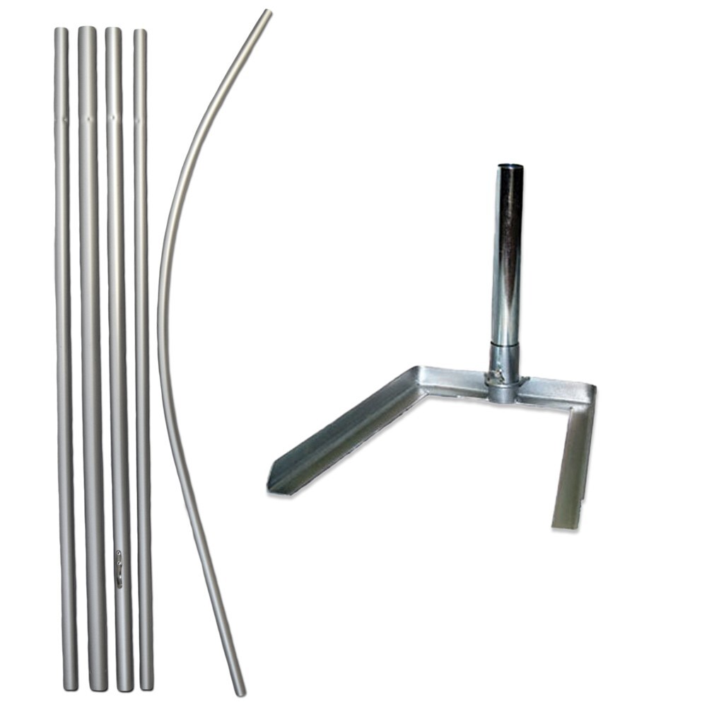 16ft Swooper Pole Super Pole Feather Flag Pole Kit with Tire Base – Pole Kit