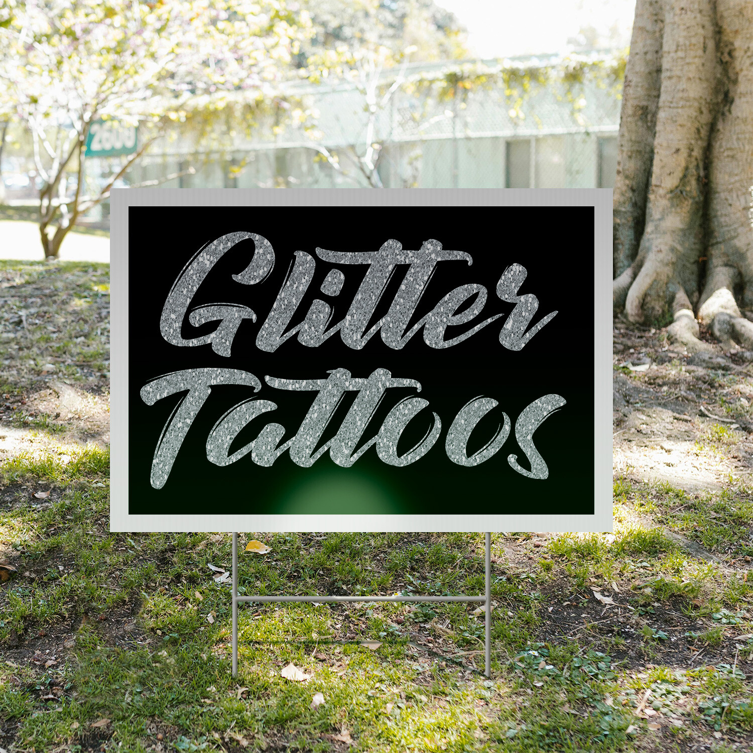 Glitter Tattoos Yard Sign Kids Parties, Event Fun, Bright and Colorful Designs