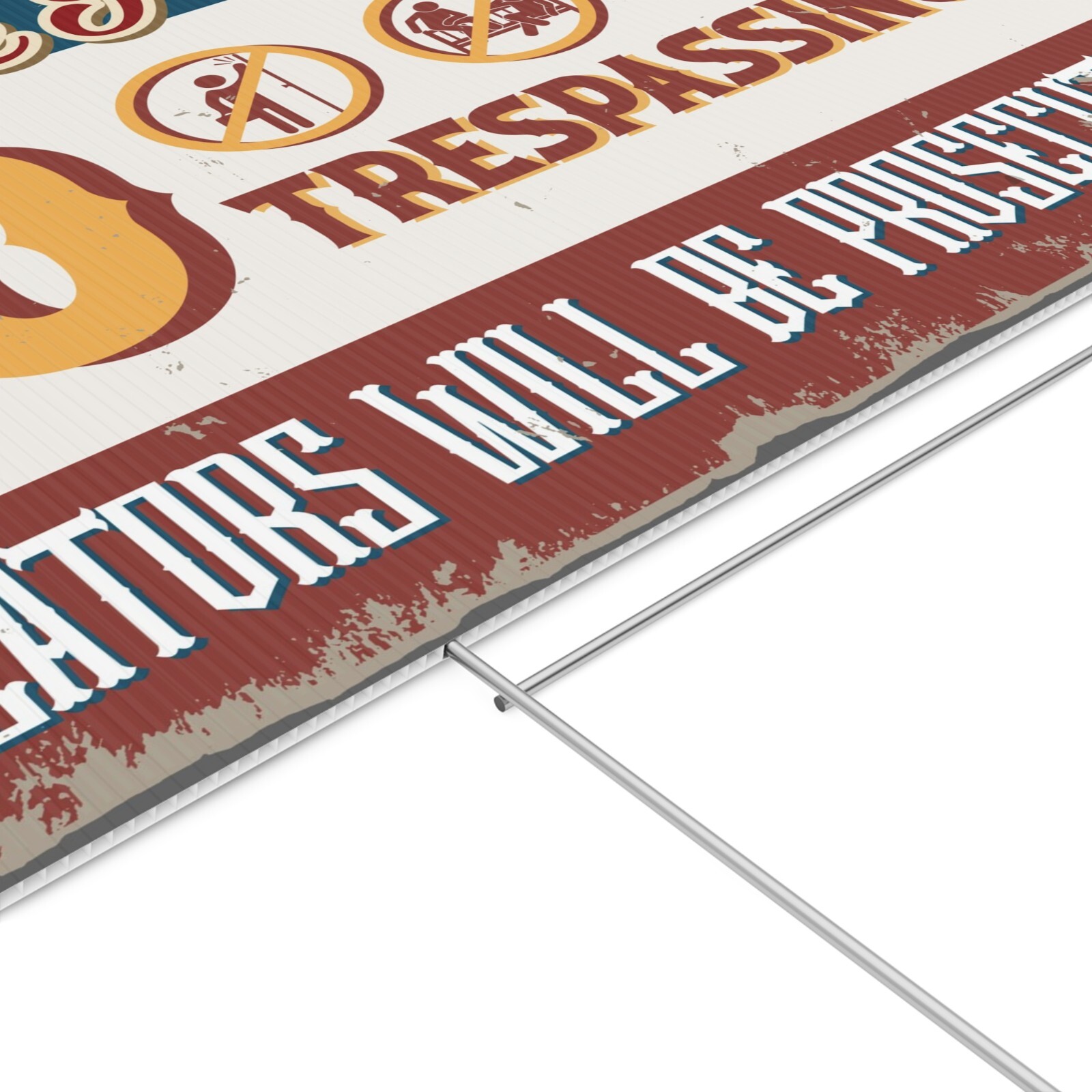 Private Property No Trespassing Signs with H-Stakes, Protect Your Home Yard Sign