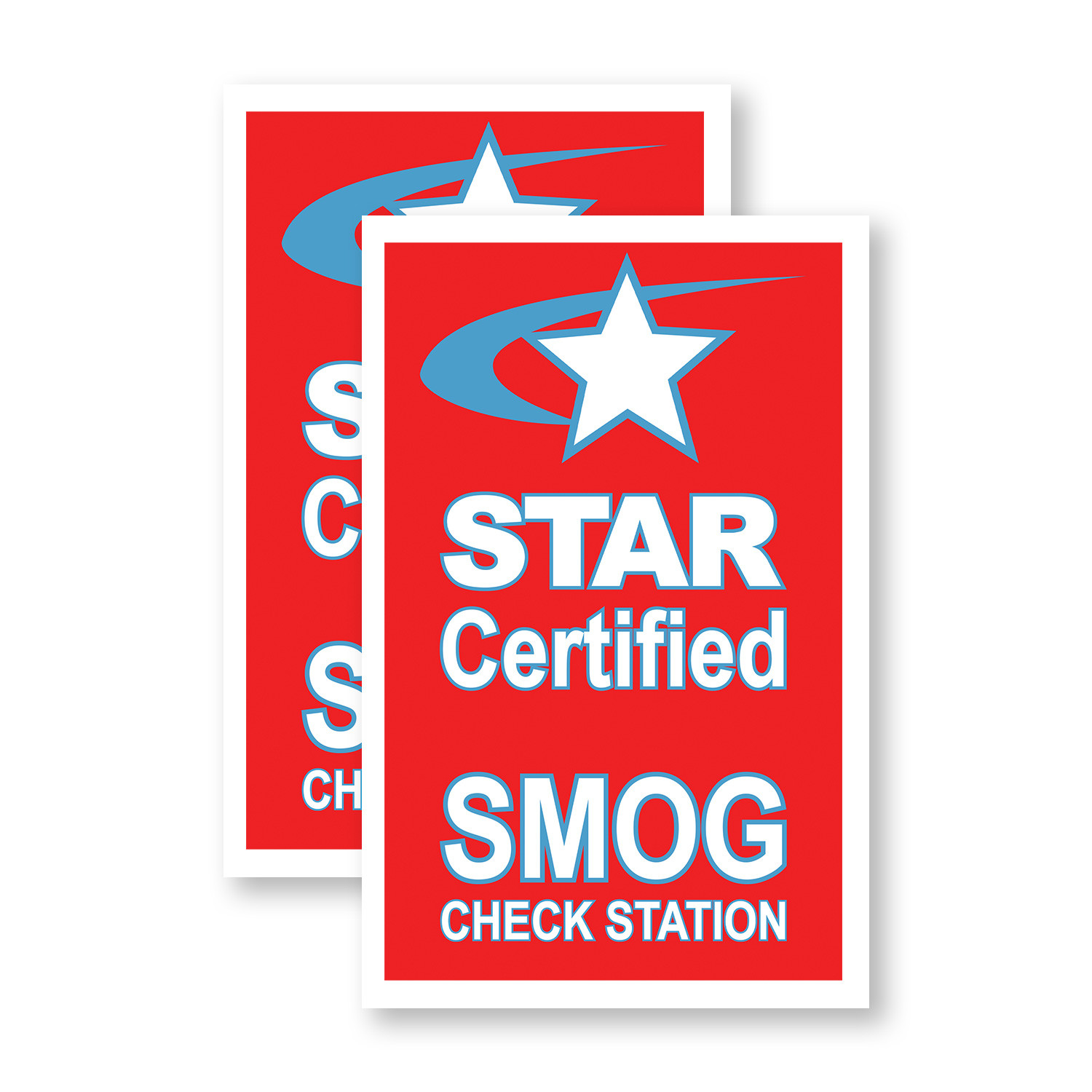 Star Certified Smog Check Station Heavy Duty A-Frame Sidewalk Sign Vehicle