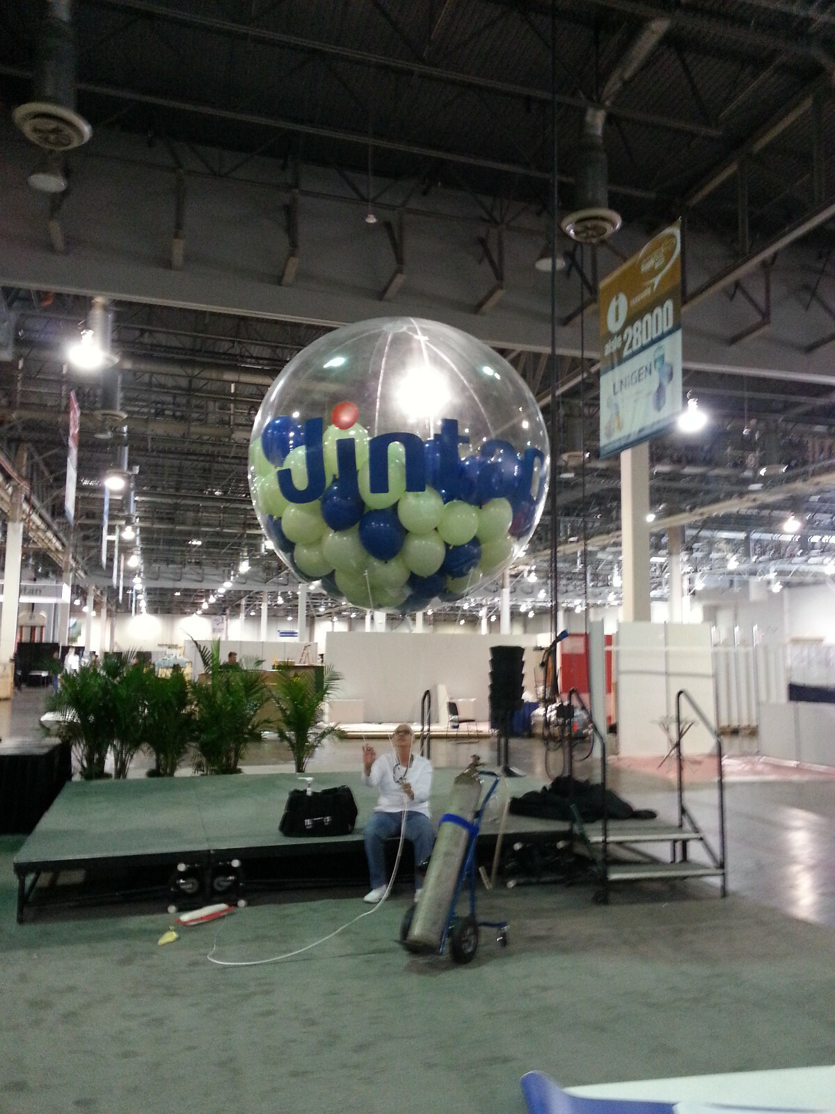 7 Foot Vinyl Helium Advertising Inflatable with Digital Multi Color Logo