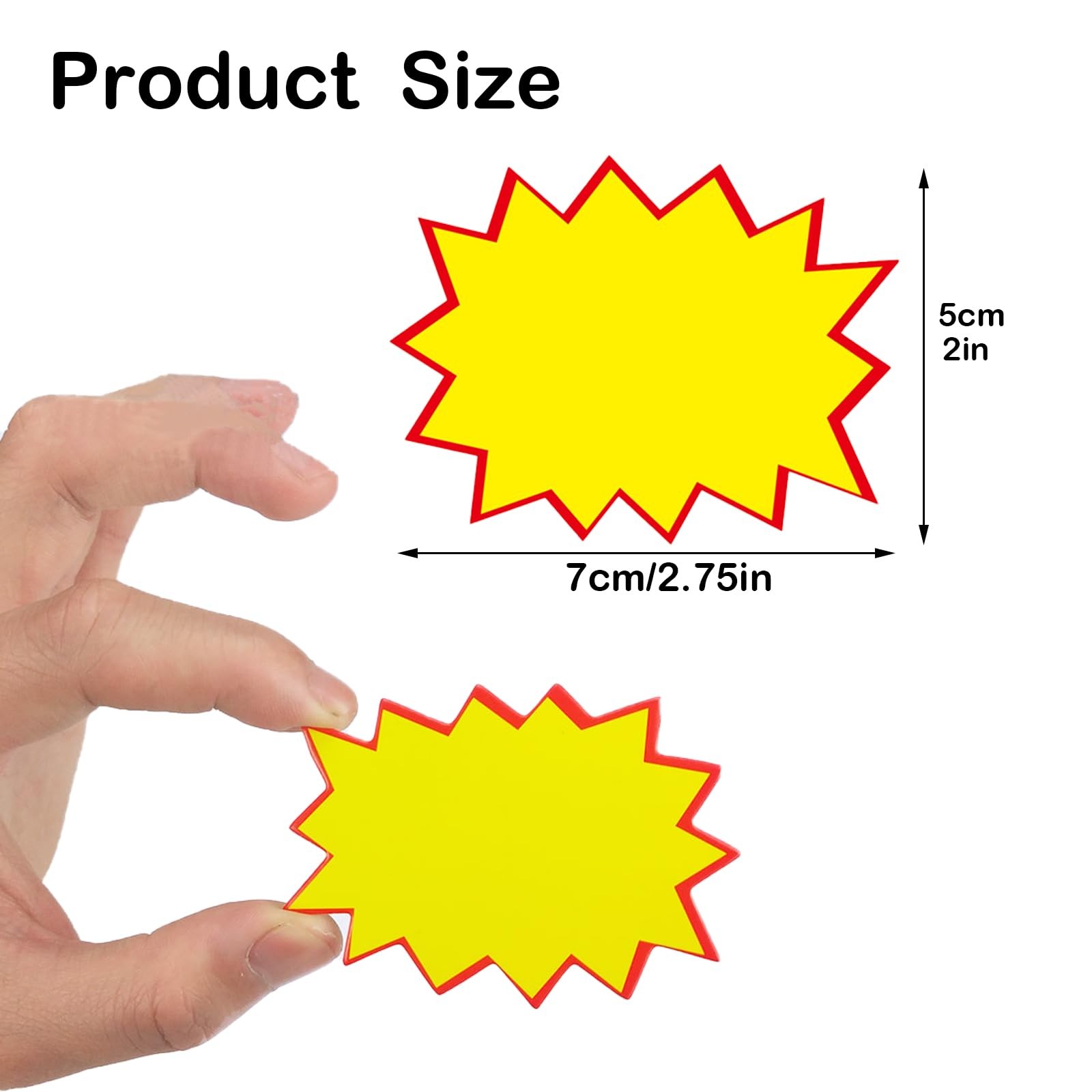 200 Pieces Star Burst Signs 2.75 x 2 Inch Blank