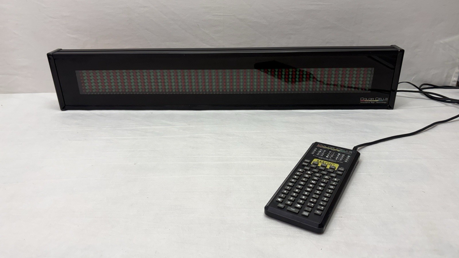 Vintage Color Cells LED Moving Message Sign CC784 Seville Classics Remote Power