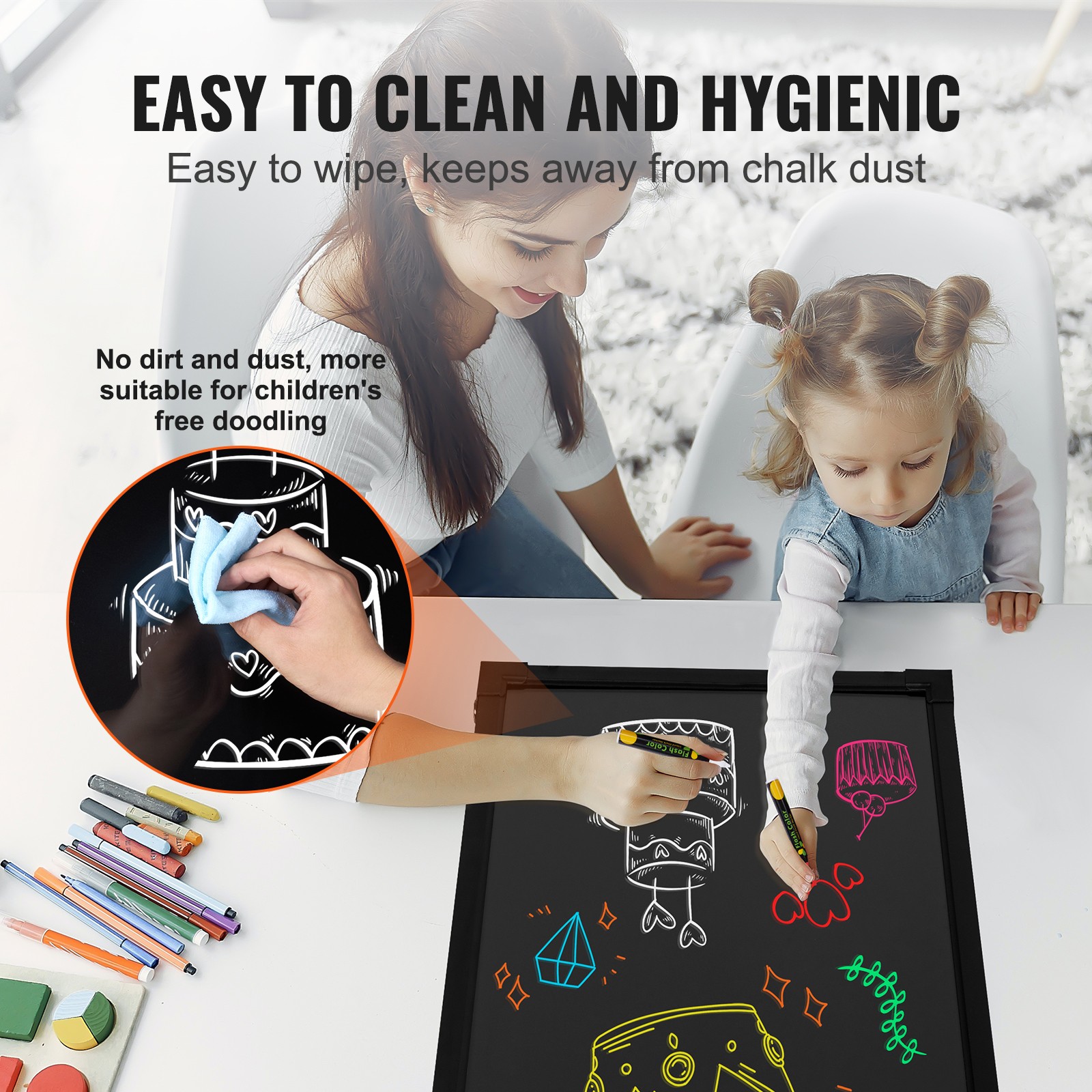 Uimoso Illuminated LED Chalkboard 24″x16″ with Erasable Writing Surface