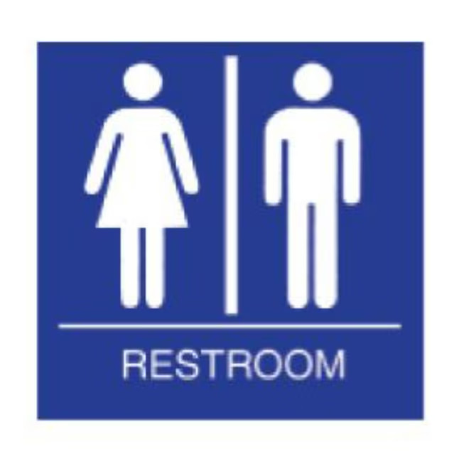 Trans-Atlantic Co Sign 6-in x 9-in Plastic Restroom Sign