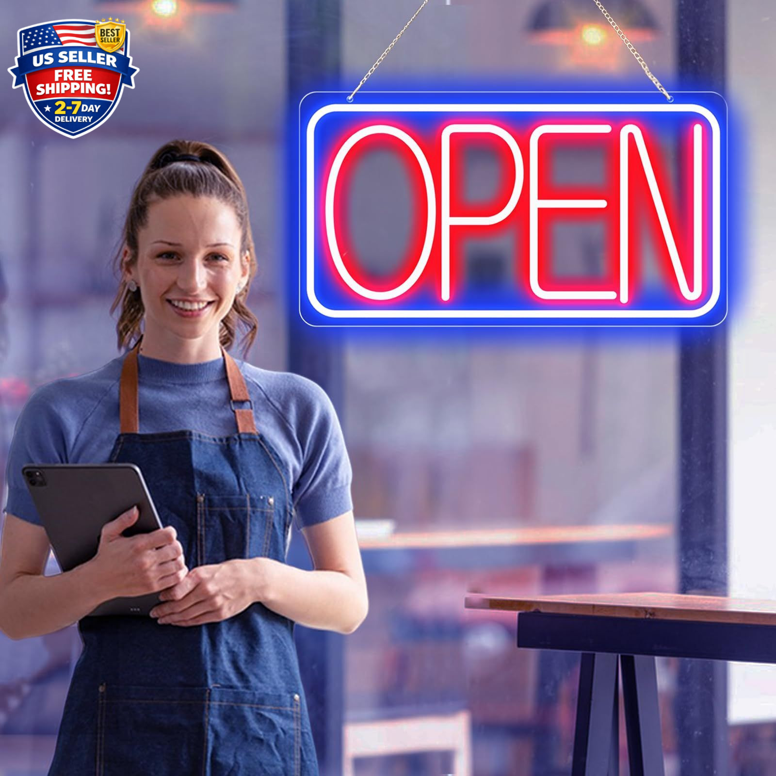 16.5″ X 9″ Led Neon Open Signs for Business Ultra Bright Plug In Electric Light