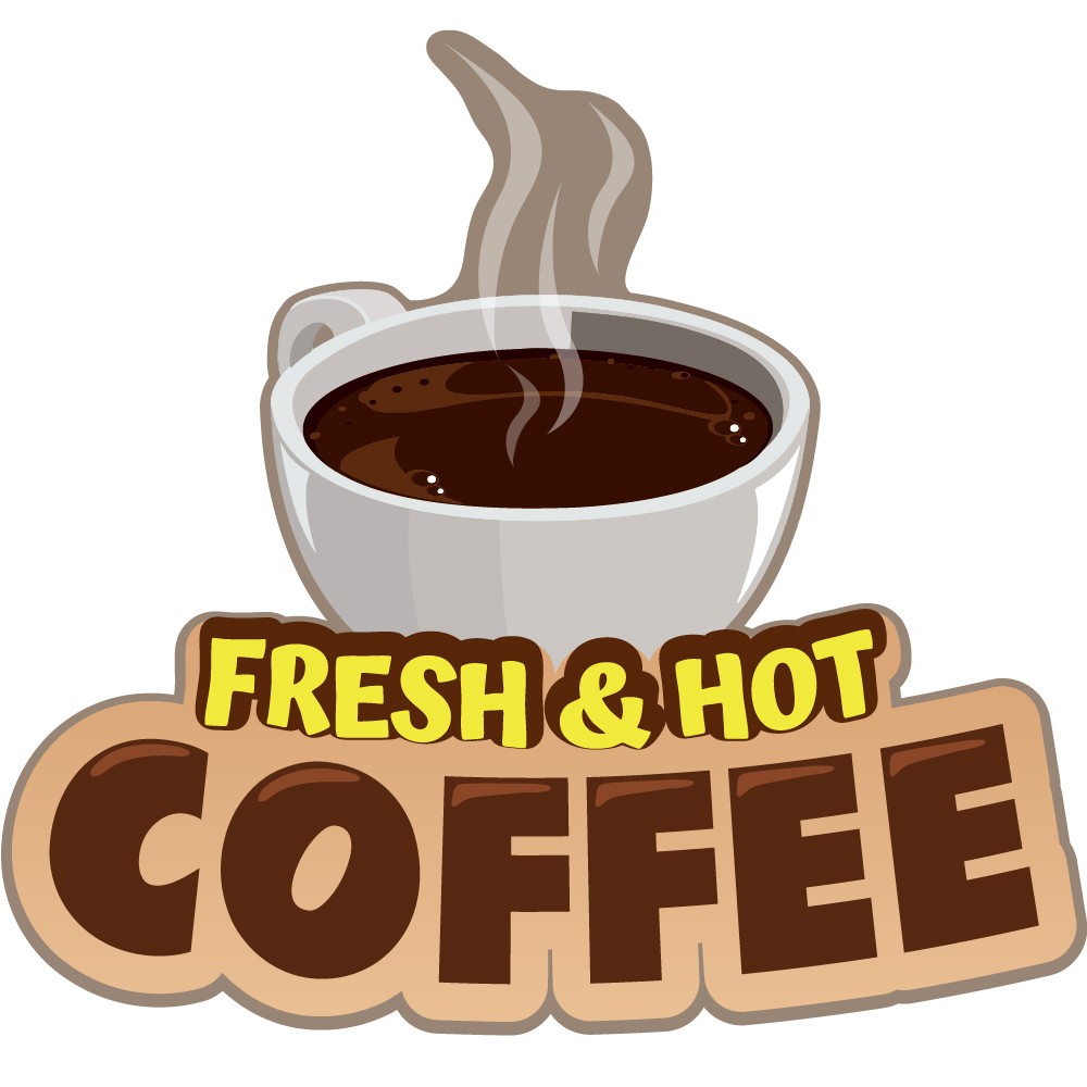 FRESH HOT COFFEE Concession Decal sign cart trailer stand sticker equipment